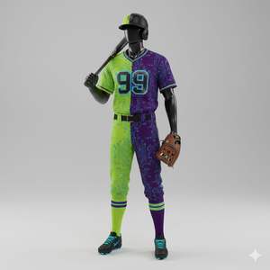 ชุดยูนิฟอร์มเบสบอลพิมพ์ลายตามสั่ง พร้อมชื่อ หมายเลข โลโก้ทีม ผลิตจากโพลีเอสเตอร์ 100% แห้งเร็ว ระบายอากาศได้ดี เหมาะสำหรับการฝึกซ้อม - Product Image 4