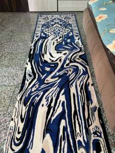 Alfombra de área de sala de reuniones con mechones a mano abstracta moderna, alfombra de diseño de fusión para decoración de oficina o hogar - Product Image 6