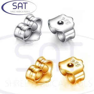 Moldes para Hacer Aretes con Diseño de Media Curva en Forma de Flor, Componentes de Joyería de Oro y Plata para Perú, España, RD Congo - Product Image 1