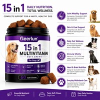 Complément multivitaminé 15-en-1 pour chien : Friandises molles personnalisées OEM avec logo, à base de Glucosamine HCI, pour stimuler l'immunité, nourrir la peau et le pelage