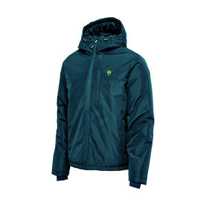 OEM impermeable chaqueta de invierno con capucha para los hombres cortavientos prendas de vestir exteriores con bolsillos con cremallera y marca personalizada - Product Image 3