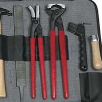 Kit de aseo de herramientas de herradores profesionales, 8 Uds., pinza adecuada, escofina, pezuñas de cuero, bolsa recortadora, cuchillo para pezuña, kit de aseo de herradura