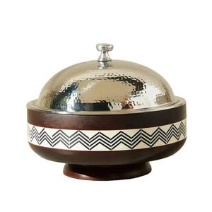 Casseroles rondes en bois de style arabe faites à la main prix bon marché fournitures de pot en gros - Product Image 4