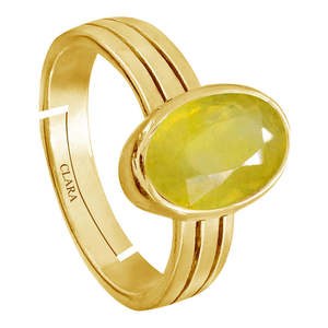 NOVAMART Fine Certified Natural Yellow Sapphire Pukhraj Gemstone <b>Rings</b> for Occasions-Oval Shape Buy Now! Wholesale Export - Product Image 2