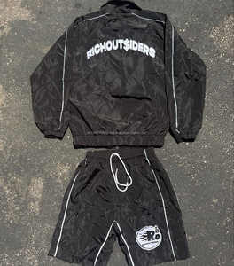 Reflective Multi Colo High Quality Custom <b>Men's</b> Windbreaker <b>Short</b> Set Breathable Windbreaker <b>Zip</b> Up Jacket & <b>Shorts</b> Sets - Product Image 2