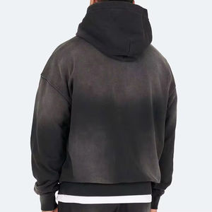 Sweats à capuche délavés à l'acide poids lourd vierge Sweatshirts Vintage Stone Wash Logo personnalisé surdimensionné Hoddie Hodie Boxy Fit OEM - Product Image 5