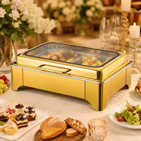 Ensemble de chauffe-plats électriques commerciaux en acier inoxydable pour hôtel de mariage de luxe avec réchaud pour buffet