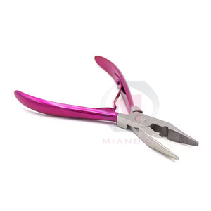 Custom Logo Hair Extension <b>Tools</b> Professional <b>Pink</b> Color Coated Pliers Stainless Steel Hair Extensions <b>Kit</b> - Product Image 3