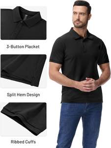 Camiseta de Punto Sólida para Hombre, Fibra Fresca, Elástica, Ligera, Transpirable, Texturizada, Cómoda para Uso Diario, Cuello Elegante, Estilo Moderno - Product Image 4