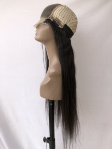 100% al por mayor, de proveedor indio, peluca de encaje transparente 5x5, cabello virgen de templo indio con doble trama, liso de 32 pulgadas, para mujeres negras - Product Image 5