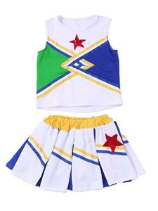 Ropa de Práctica de Sublimación para Chicas Animadoras, Uniformes de Animadoras, Conjunto de Uniforme de Animadoras con Pedrería - Product Image 5