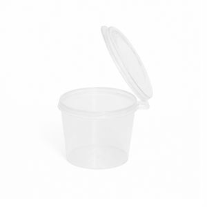 Vasos Soufflé con Tapa Abatible de 3H y 1.5oz (1000 unidades/caja), Vasos de PP Antiderrames para Salsas, Delicatessen y Comida para Llevar, Contenedores de PP - Product Image 1