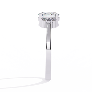 Anillo de Compromiso de Oro Blanco Sólido de 14K con Diamante Cultivado en Laboratorio de Corte Ovalado de 1.20 Quilates con Certificado IGI para Mujer - Product Image 3