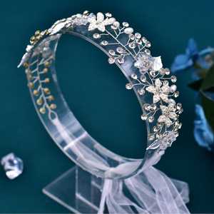 ที่คาดผมคริสตัลสีเงินของ Bridella BHP236-S ประดับพลอยเทียมและไข่มุก-ใส่สบายสำหรับงานพรอมงานแต่งงานและงานที่เป็นทางการ - Product Image 6