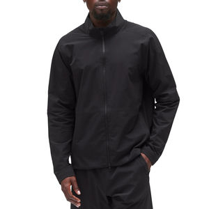 Veste pour homme à col montant, couleur unie, coupe régulière, manteau décontracté à double fermeture éclair, blouson aviateur pour hommes, vente en gros - Product Image 3