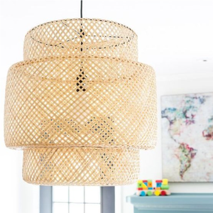 โคมไฟระย้าหวายสไตล์โบฮีเมียนทำด้วยมือโคมไฟหวายสไตล์มินิมอลแบบทันสมัยสำหรับห้องครัวห้องนั่งเล่นสไตล์ฝรั่งเศส - Product Image 4