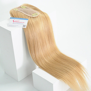 วิกผมคนสำหรับผิวด้านบนวิกผมยาวสีบลอนด์ฐานผ้าไหม - Product Image 4