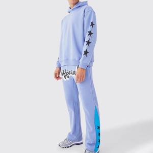 Conjunto de sudadera con capucha y pantalones de chándal apilados serigrafiados, ropa personalizada de fabricante dorado, ropa de moda para hombre al por mayor - Product Image 1