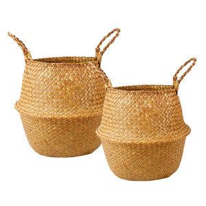 Panier en jonc de mer fait à la main pour plantes, fleurs et décoration intérieure, artisanat vietnamien, design léger et écologique - Product Image 1