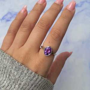 Wholesale Bulk 925 Sterling Silver Jewlery Fine Jewelry Women Oval Cut <b>Ring</b> Natural <b>Amethyst</b> <b>Ring</b> Eternity Vermeil - Product Image 6