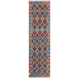 Alfombra Kilim de Maimana, Afganistán, 295 x 84 cm - Product Image 1