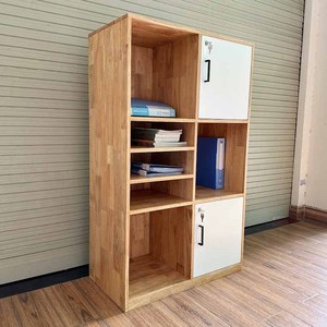 ตู้เก็บเอกสารโลหะแบบมินิมอลปรับได้ 80x40x130 ซม. ลิ้นชักไม้ยางพาราแบบล็อคได้ THS68052 - Product Image 4