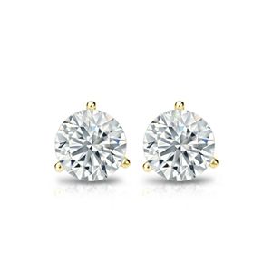 Round Cut Diamond Shaped 3 Prong <b>Set</b> <b>Stud</b> <b>Earrings</b> For Women - Product Image 4