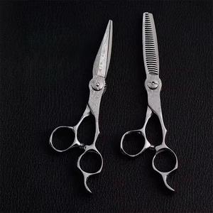 Hot Bán Sang Trọng Vàng Damascus Mô Hình Tóc Cắt Kéo Bộ 2 Pcs Nhật Bản Thép Vàng Titan Cắt & Mỏng Kéo - Product Image 5