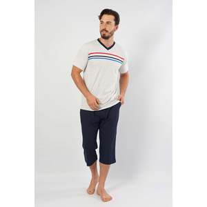 Conjunto de Pantalones Cortos y Camiseta con Cuello en V para Hombre CEPLI ERKEK P.SUPREM - Gris Melange - Gris Melange - Product Image 2