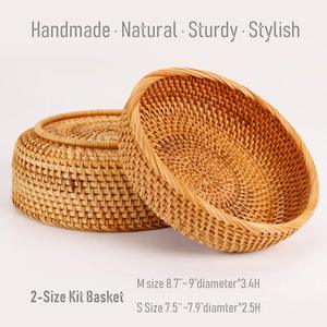 Wooden Rattan Serving Bowl in Natural Finished with Latest Round Design Perfect for Stylish <b>Dinnerware</b> Accessories - Product Image 6