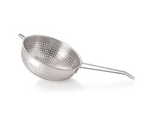 Passoire à soupe ergonomique en acier inoxydable, finition miroir, éco-responsable, rinçage profond, anti-rouille, perforée - Product Image 1