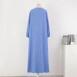 Printemps Automne Robe Musulmane Femmes Lâche Maxi Robes Mode Femme Manches Longues Décontracté Solide Poches Robe Robes Longues - Product Image 6
