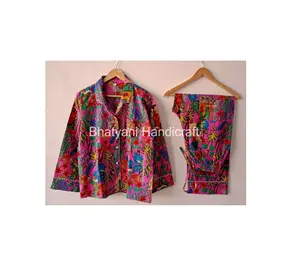 Frida Khalo-Conjunto de Pijama largo para mujer, ropa de dormir de algodón suave, traje de noche, ropa de fiesta nupcial