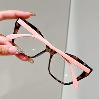 Lunettes photochromiques œil-de-chat pour femmes, montures anti-lumière bleue, montures surdimensionnées bicolores pour usage quotidien