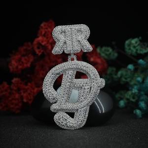 Luxury Round Brilliant Cut Moissanite Initial Letter Pendant Custom <b>Alphabet</b> Jewelry Gift for Men & Women by Phoenix Enterprise - Product Image 2