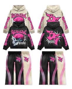 2025 hiver nouveau Design de mode survêtement sérigraphie comprend un pantalon haute qualité personnalisable DTG bande latérale grande taille - Product Image 6