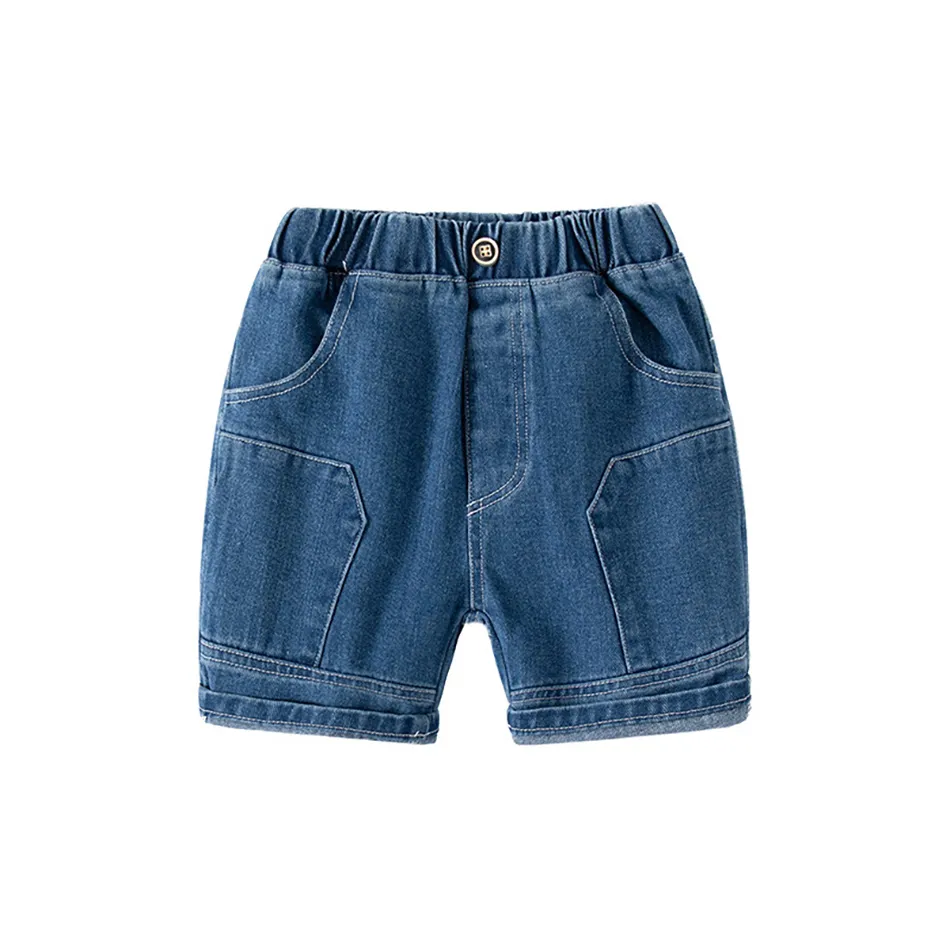 2023 été nouveaux garçons Shorts Denim lâche enfants pantalons solide élastique vêtements pour enfants garçon Denim Shorts