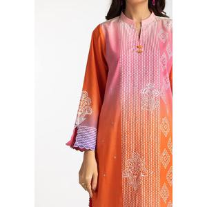 ชุดเสื้อและกางเกงผ้าชีฟองพิมพ์ลายเคลือบเงาปักลายสไตล์ออร์แกนเรอรี่ แขนสามส่วน - Product Image 2