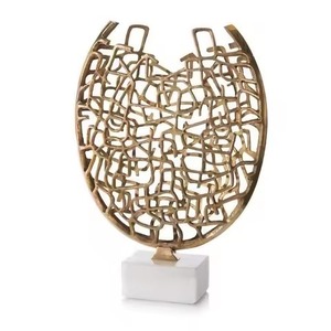 Trendy Metal Sculpture Premium Artistic Tabletop Figurine Unique Decorative Home Accent Modern Designer <b>Ornament</b> - Product Image 3
