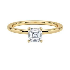 Luxury Classic Design Asscher Cut 10k Gold <b>Finger</b> Nugget <b>Ring</b> Moissanite Diamond Womens Engagement <b>Ring</b> - Product Image 1