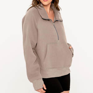 Sudadera de mujer, fabricante de ropa deportiva, sudaderas con capucha para mujer, sudadera con media cremallera, sudaderas con capucha transpirables informales para mujer - Product Image 5