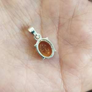 Citrine Pendant Necklace Oval Gemstone 925 Sterling Silver High Quality Classic Children's & Women's Elegant Jewelry Gift - Product Image 3