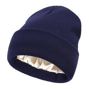 <b>Winter</b> <b>Hat</b> for Women Silk Satin Lined Beanies Chunky Caps <b>Men</b> Warm Fashion Women Bonnet Skullies Caps Male Female Balaclava <b>Hats</b> - Product Image 1