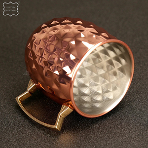 100% Pure Copper Hammered <b>Cup</b> Moscow Mule <b>Set</b> High Standard Wine Mugs Stainless Steel Tumbler for Coffee New Design - Product Image 6