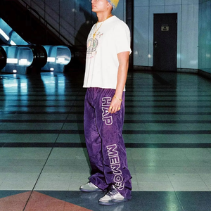 Custom 100% Nylon Baggy men's pants Plus Size Mid Waist <b>Waterproof</b> Breathable Embroidery Casual <b>Trousers</b> Wholesale Supplier USA - Product Image 2