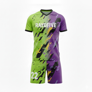 Service OEM, fabriqué au Pakistan, uniformes de football respirants imprimés 100% polyester sans manches, col en V, haute qualité, stock personnalisé - Product Image 2