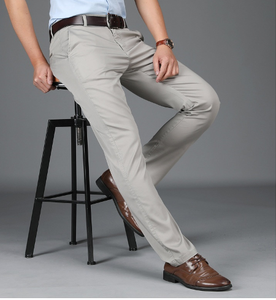 Pantalones chinos ajustados de alta calidad personalizados de alta calidad para hombre, pantalones casuales de sarga de algodón hechos en la India - Product Image 5