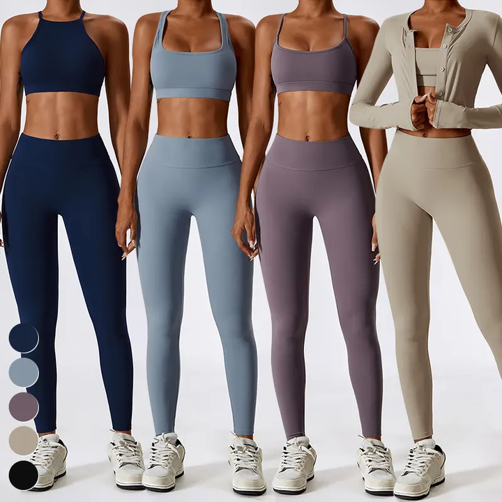 Women's XL Plus Size Active Wear Set Waterproof Gym Clothes Lace Decoration-Eco-Friendly Fitness Tops Flare Pants Sports