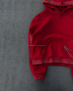 Pull-over à capuche surdimensionné personnalisé pour hommes, poids lourd 100% coton, logo imprimé délavé à l'acide, affichage sans cordes pour l'hiver - Product Image 3