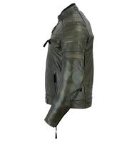 Veste d'hiver unisexe en cuir véritable pour homme, couleurs personnalisées, style vintage, col montant, broderie sur le devant, streetwear oversize